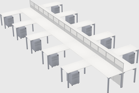 Shared l-shape cubicle