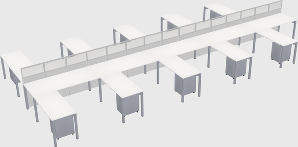 Shared l-shape cubicle