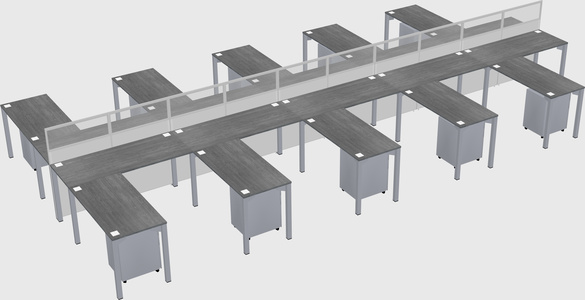 Shared l-shape cubicle