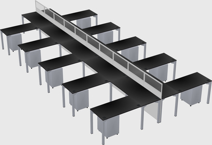 Shared l-shape cubicle