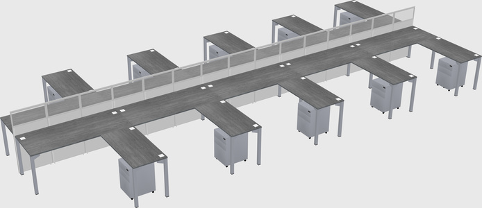 Shared l-shape cubicle