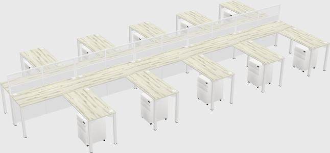 Shared l-shape cubicle