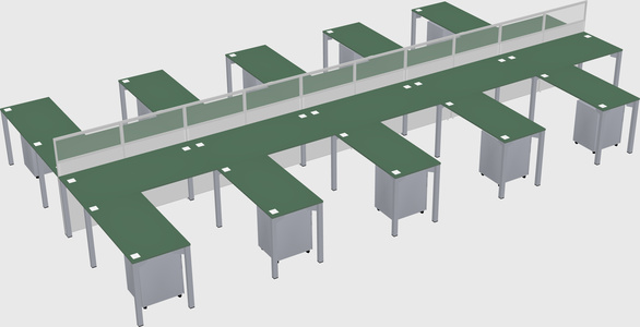 Shared l-shape cubicle