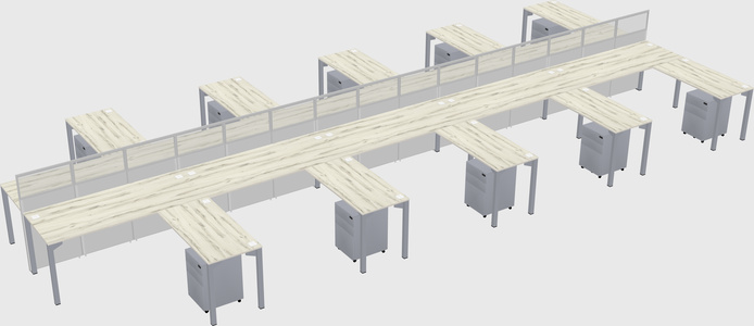 Shared l-shape cubicle