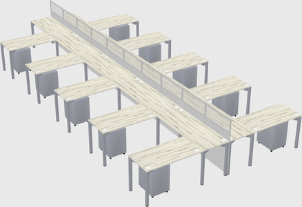 Shared l-shape cubicle