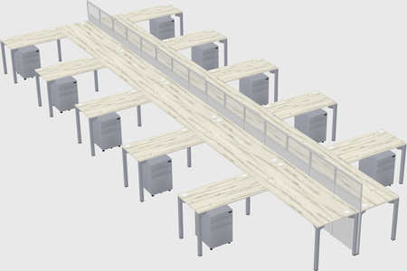 Shared l-shape cubicle