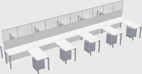 Shared l-shape cubicle