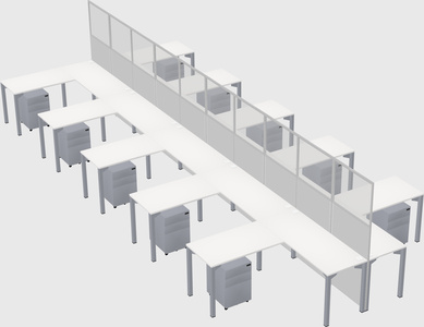 Shared l-shape cubicle