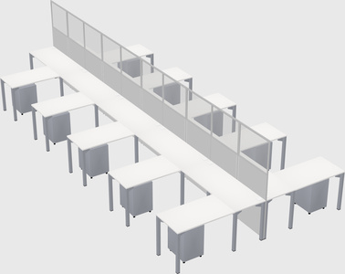 Shared l-shape cubicle