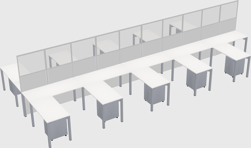 Shared l-shape cubicle