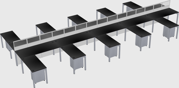 Shared l-shape cubicle