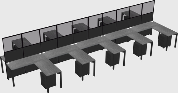 Shared l-shape cubicle