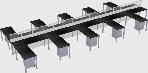 Shared l-shape cubicle