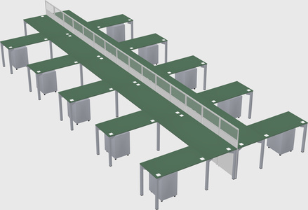 Shared l-shape cubicle