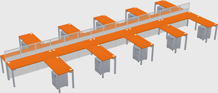 Shared L-shape Cubicle