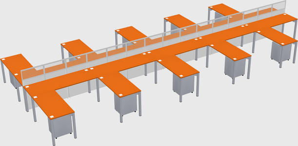 Shared l-shape cubicle
