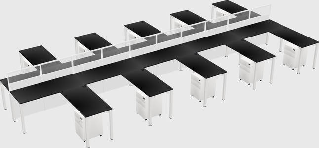 Shared l-shape cubicle