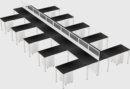 Shared l-shape cubicle