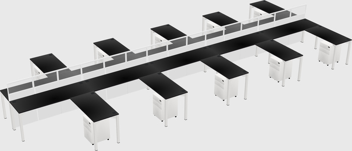 Shared l-shape cubicle
