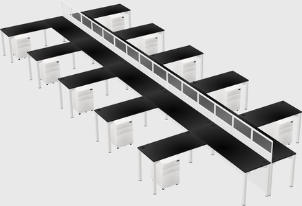 Shared l-shape cubicle