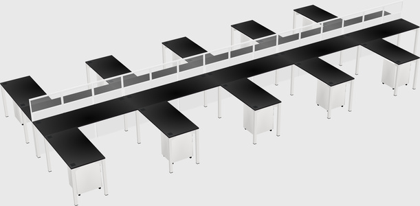 Shared l-shape cubicle