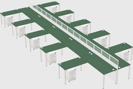 Shared l-shape cubicle