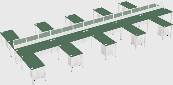 Shared l-shape cubicle
