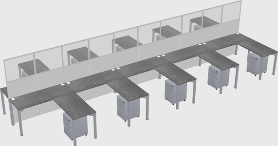 Shared l-shape cubicle