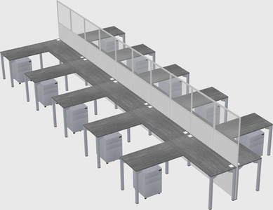 Shared l-shape cubicle