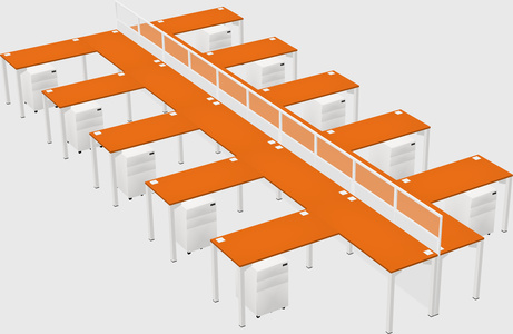 Shared l-shape cubicle