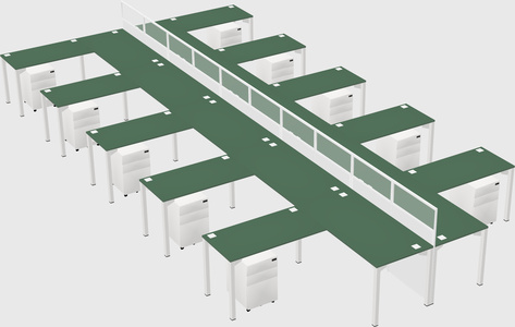 Shared l-shape cubicle