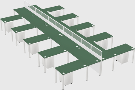 Shared l-shape cubicle