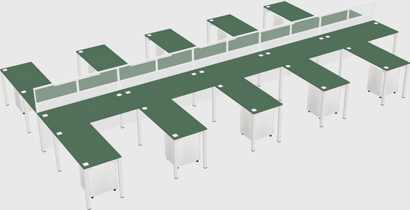 Shared l-shape cubicle