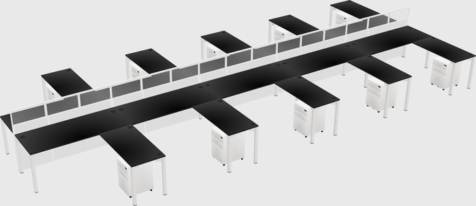 Shared l-shape cubicle