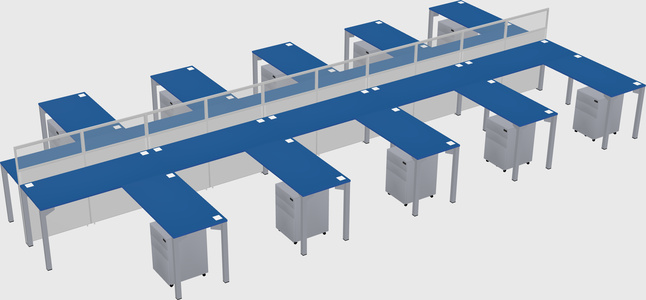 Shared l-shape cubicle