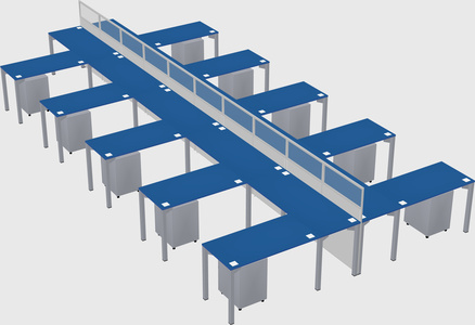 Shared l-shape cubicle