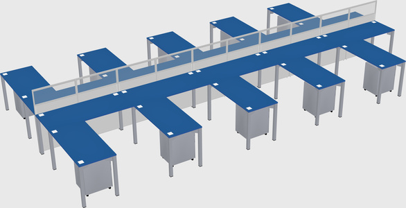 Shared l-shape cubicle