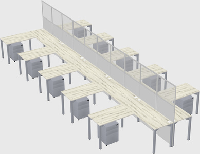 Shared l-shape cubicle