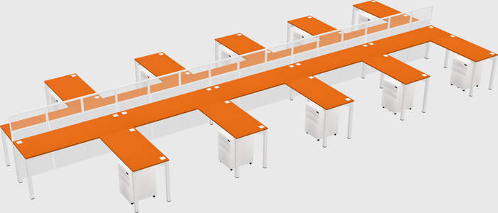 Shared l-shape cubicle