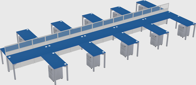 Shared l-shape cubicle
