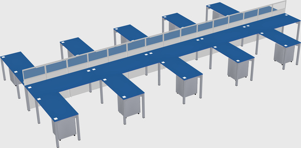 Shared l-shape cubicle