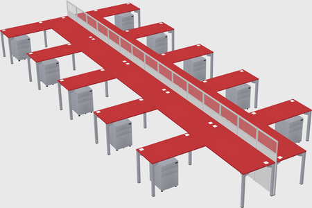 Shared l-shape cubicle