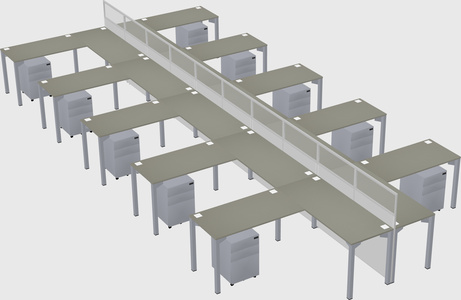 Shared l-shape cubicle