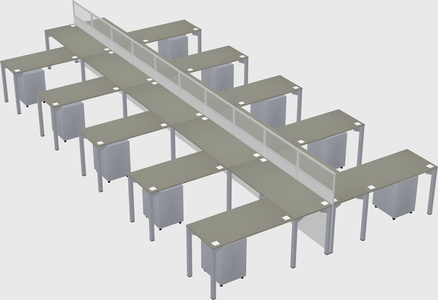 Shared l-shape cubicle