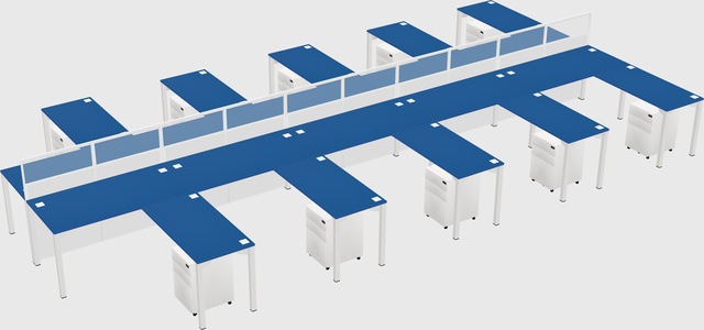 Shared l-shape cubicle