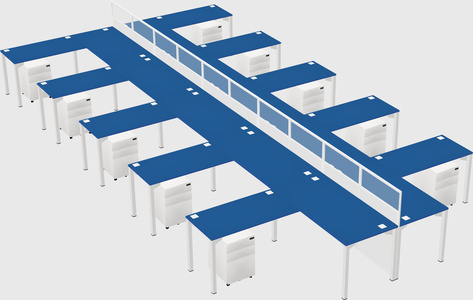 Shared l-shape cubicle