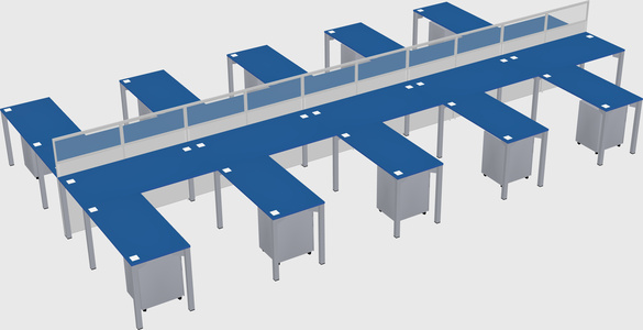 Shared l-shape cubicle