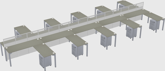 Shared l-shape cubicle