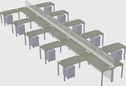 Shared l-shape cubicle