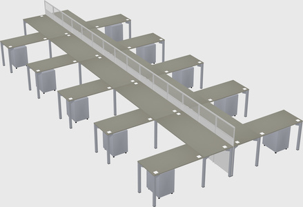 Shared l-shape cubicle